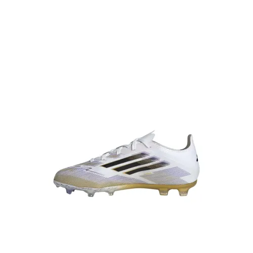 Adidas F50 ELITE Детские футбольные бутсы Низкий топ Белый/Черный/Золотой Kids
