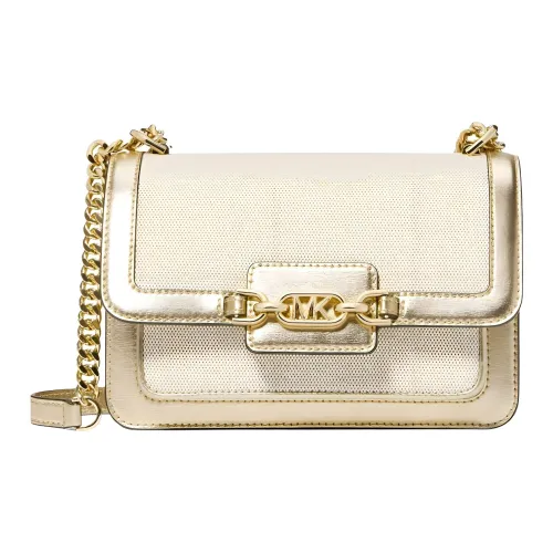 MICHAEL KORS Heather Холст и Кожа Конверт Сумка Сумка Сумка через плечо Женская Золотая
