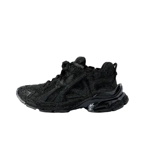 Balenciaga Runner Low Топ Толстая подошва Кроссовки Женские Черные