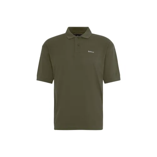 Barbour Оливково-зеленый Унисекс Поло