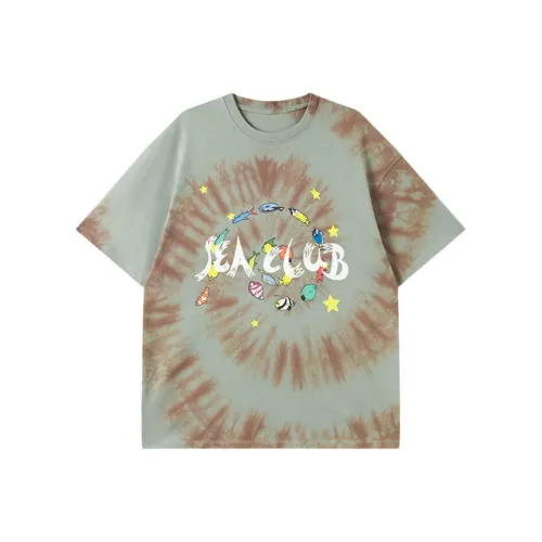 Crying Center Серо-зеленая унисекс футболка