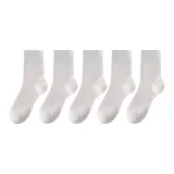 [Женский] 5 пар белых (безшовные носки с манжетой)