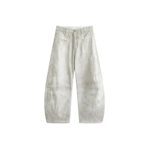 OULUDE Белый Грязный Мужские Джинсы