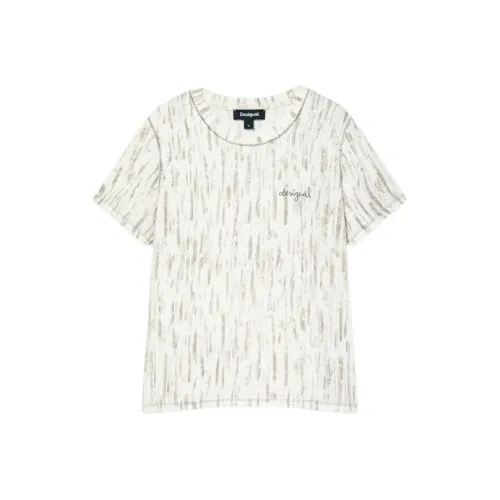 Desigual Экрю Женские Футболки