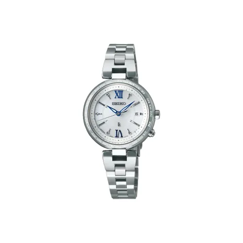 SEIKO Lukia Collection Солнечный кварцевый механизм титановый сплав ремешок часы 28,3 мм женский серебристый циферблат