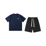 Темно-синий (Темно-синий топ + черные шорты)