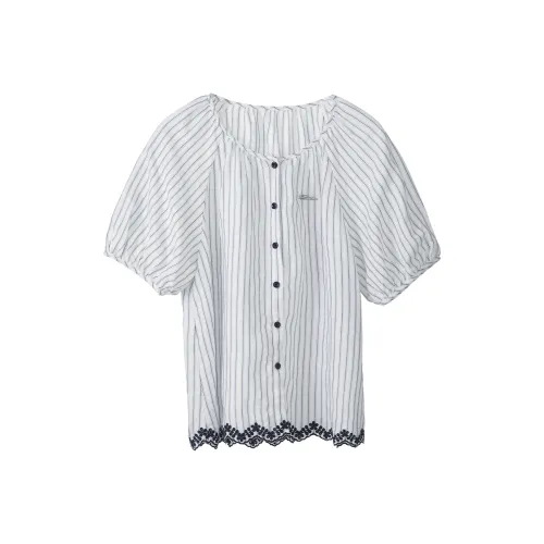 Fstudio Сине-белые полоски Женские Рубашки