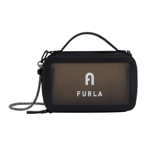 Furla Вавилон Телячья кожа Сумка через плечо Сумка среднего размера Женская Коричневая и Черная