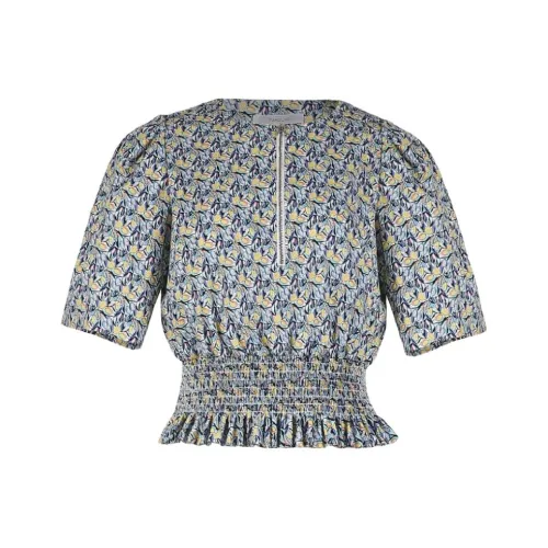 Caroline Голубой цветок Женские Рубашки