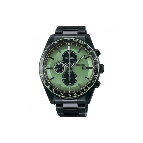 SEIKO Selection Collection Солнечный кварцевый механизм нержавеющая сталь ремешок часы 44,1 мм мужские зеленый циферблат