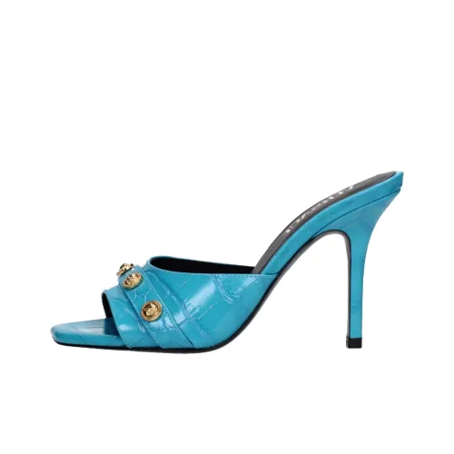 VERSACE Слипоны 9 см Женские Небесно-голубой