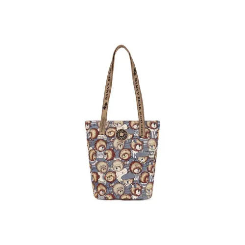DANNYBEARJEANS Ткань Тоут Сумка Сумка для покупок Сумка на плечо Женская Винтажная Медведь Синий