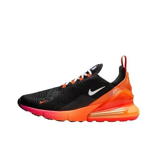 Nike Air Max 270 Low Беговые кроссовки Унисекс Черные Оранжевые