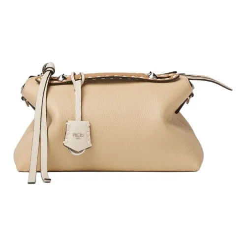 FENDI By The Way Series Кожа Сумка Средняя Женская Бежевая