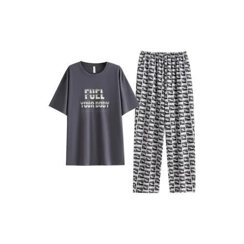 WOLFSFUL LJF9987 Мужской Яркий Черный Мужской Пижамный Комплект