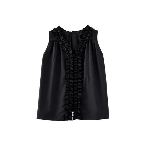 OUNIXUE Черные Женские Рубашки