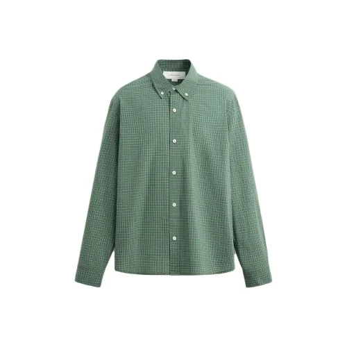 ZARA Зебра с принтом, зеленый, мужские рубашки