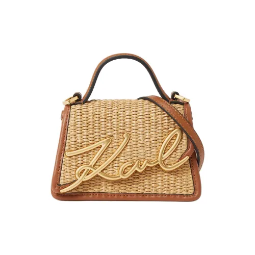 KARL LAGERFELD K SIGNATURE Сумка через плечо из коровьей кожи мини-сумка женская натуральный и коричневый