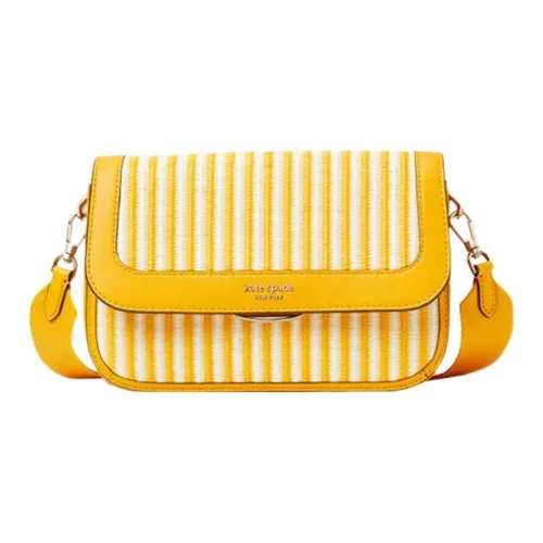 Kate Spade Buddie Ткань Коровья Кожа Сумка через плечо Сумка на плечо Женская Желтая и Белая