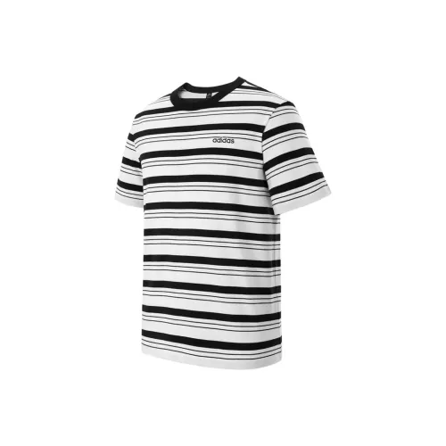 Adidas Sportlife SS25 T-Shirt Мужской Черный Белый Полосы