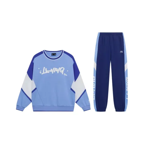 LINING YOUNG Повседневная спортивная одежда Sports Life Collection Яркий Небесно-голубой Темно-синий Синий Детский