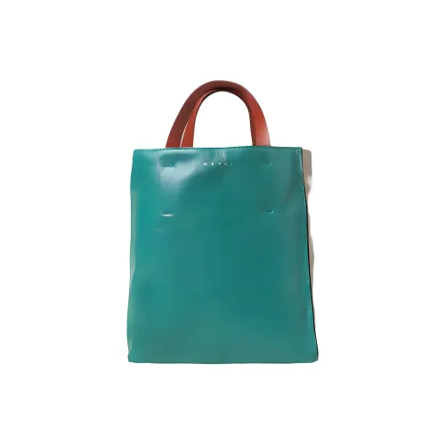 MARNI Museo Soft Телячья кожа Тоут Сумка Сумка для покупок Сумка через плечо Сумка Маленькая Женская Зеленая Светло-янтарная