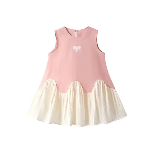 SNOOPY Платье Розово-белый Пэчворк для детей 3-7 лет