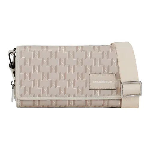 Сумка через плечо из ткани Karl Lagerfeld женская бежевая