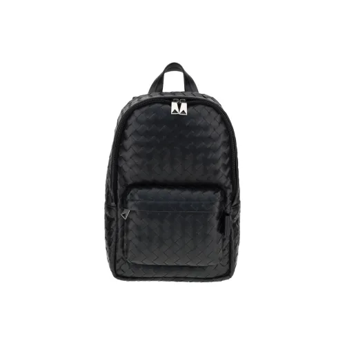 Bottega Veneta Intrecciato Leather Backpack Men's Black Bottega Veneta Intrecciato Кожаный Рюкзак Мужской Черный