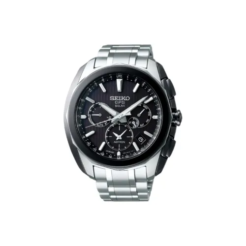 SEIKO Astron Series Солнечный Кварцевый Механизм Титановый Сплав Ремешок Часы Мужские Черный Циферблат