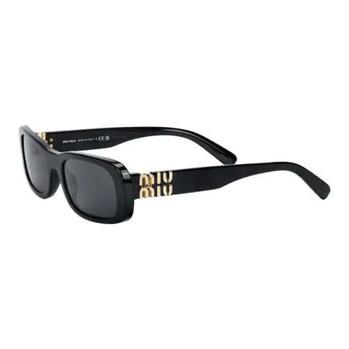 MIU MIU Квадратные Солнцезащитные Очки Женские Черные