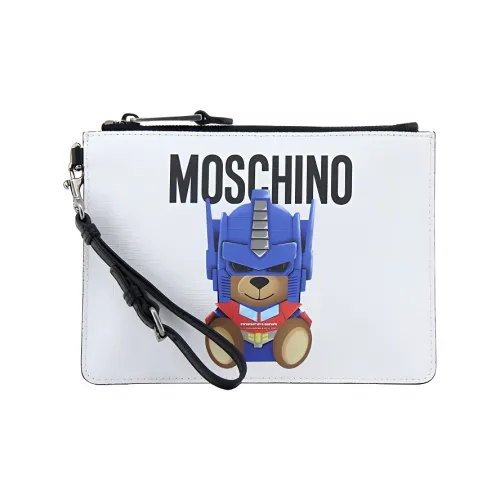 MOSCHINO ПУ (полиуретан) клатч стандартный женский белый