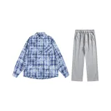 Комплект (Синяя рубашка + Серые брюки)