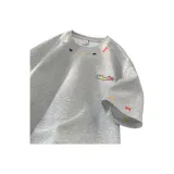 Вересковый серый с базовым принтом, вышитая версия