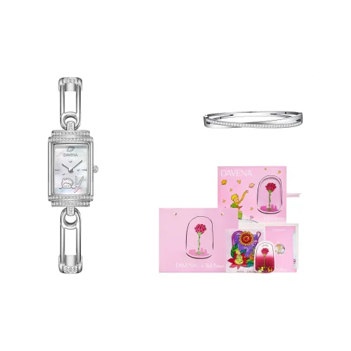 DAVENA Кварцевый Movement Женские Shining Adventure Collection Часы 17,5mm*37mm*7,5mm Жемчужная раковина Цвет