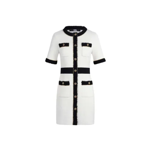 KARL LAGERFELD Короткое платье с короткими рукавами женское белое