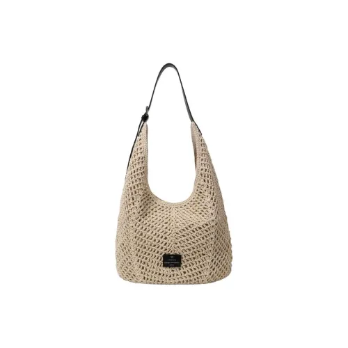 PAYOT Linen Shoulder Bag Women's Beige Apricot Black PAYOT Льняная плечевая сумка Женская Бежевый Абрикос Черный