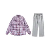 Комплект одежды (Фиолетовая рубашка + Серые штаны)