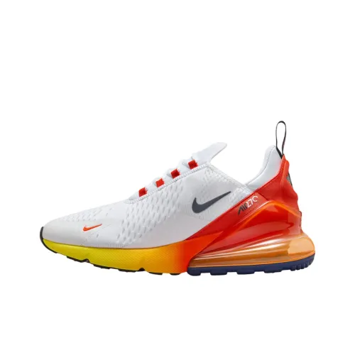 Nike Air Max 270 Устойчивый к истиранию Низкий Топ Повседневные Беговые кроссовки Унисекс Белый Красный