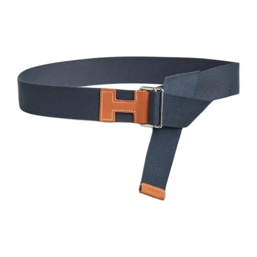 HERMES Ремень из коровьей кожи мужской синий ширина 4CM