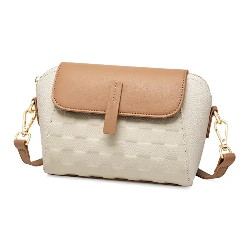 AOKANG Сумка из крупнозернистой текстуры коровьей кожи маленькая квадратная сумка сумка через плечо маленькая женская экрю слоновая серый