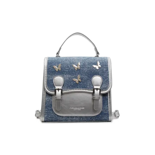 Meow In The Grass Denim Backpack Women's Multicolor Meow In The Grass Деним Рюкзак Женские Многоцветный