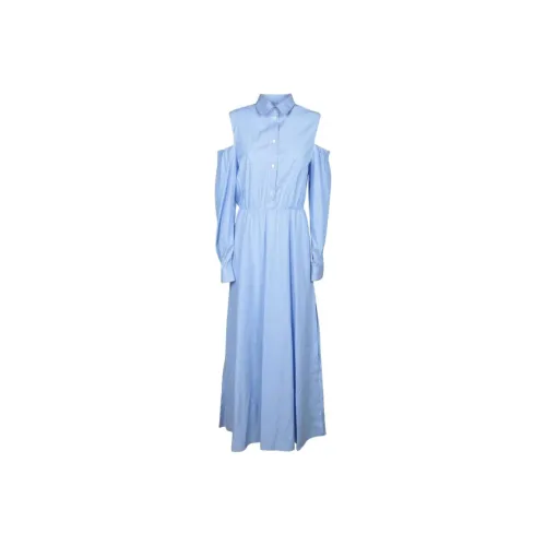 MOSCHINO Длинное платье с длинными рукавами женское синее