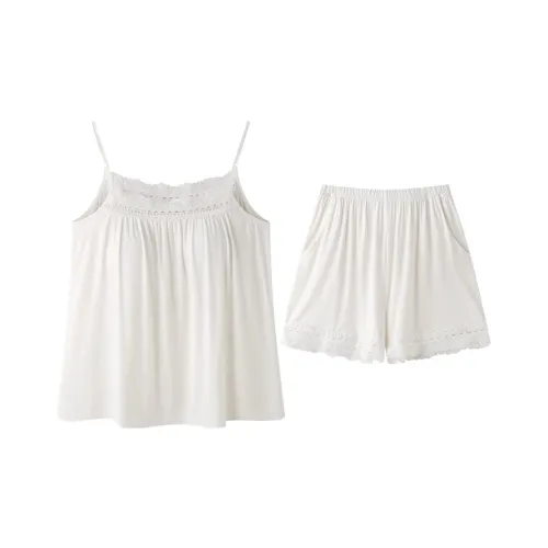 Meonsill Белый + Кружевные отделки B11216 Женские пижамные комплекты