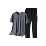 Комплект одежды (Серый топ + Черные штаны)