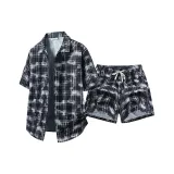 Чёрная рубашка + чёрные шорты