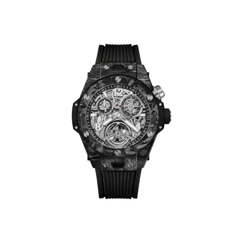 HUBLOT Big Bang Механизм с ручным заводом Мужские часы Часы 45 мм Черепный циферблат Углеродное волокно Чехлы для часов Резиновый ремешок