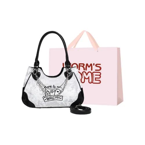 Worm's Home ПУ (полиуретан) Сумка через плечо Сумка Женская Белая