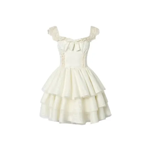 SNZX Абрикос Платье Принцессы + Бант Булавка Съемный Женские Слиплатья