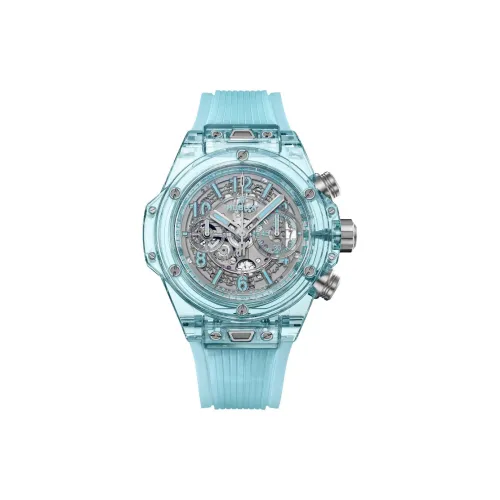 HUBLOT Big Bang Автоматический Механический Часы Мужские 44 мм Черепный Циферблат Сапфировый Корпус Часы Резиновый Ремешок